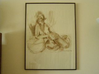 Nude Female Chalk Drawing